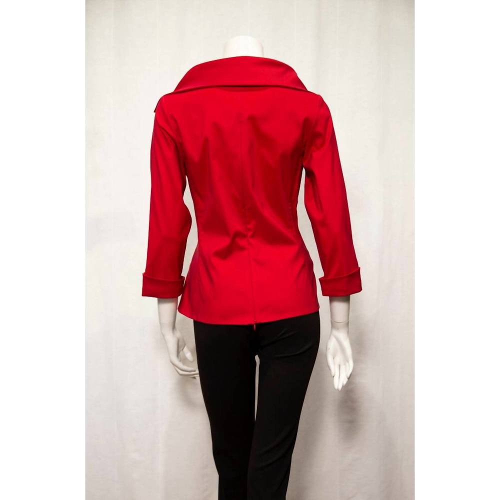 NEW SAMUEL DONG wrap style blouse in red - Picture 3 of 3